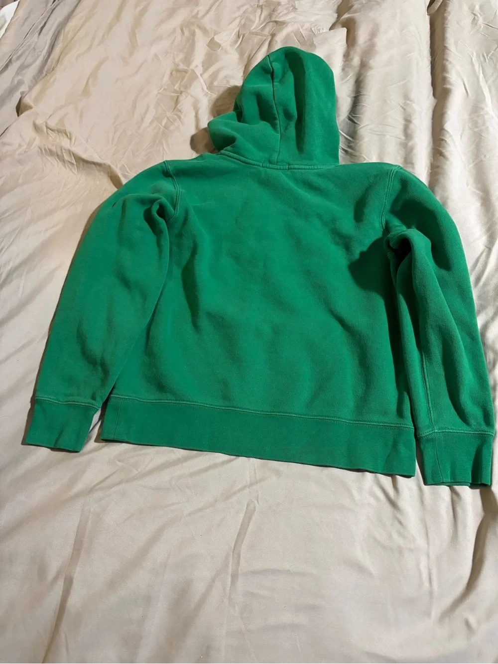 Polo Ralph Lauren Boys Kelly Green Fleece Pullover Hoodie Blue Pony Size L 14-16